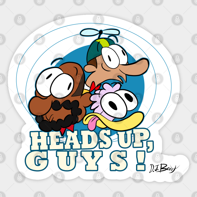 Heads Up, Guys! Headshot Sticker TeePublic
